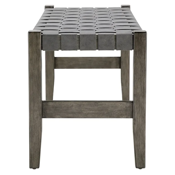 Honeybloom Faux Leather Dark Grey Strap Bench Clearance^* Outlet