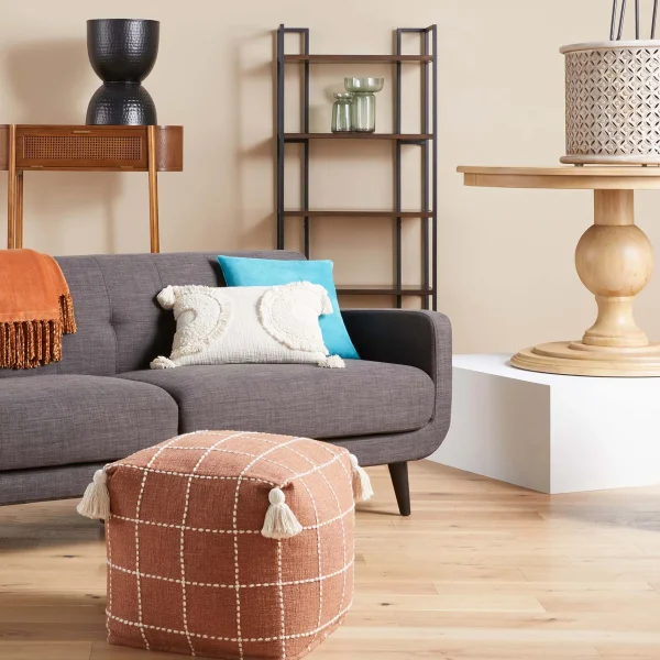 Honeybloom Shiva Brown Woven Pouf Flash Sale^* Best