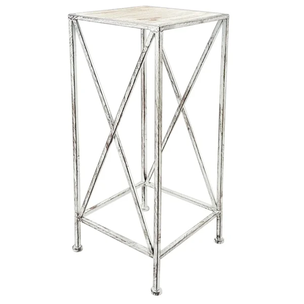Metal Plant Stand With Wood Top Grey, Medium Opening Sales^* New