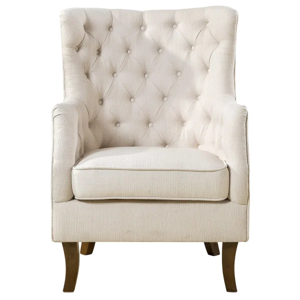 Norfolk White Tufted Accent Chair, Kd Opening Sales^* Clearance