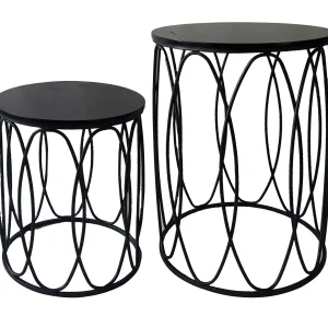 Round Wood Top With Oval Metal Table, Large Online Discount^* Online