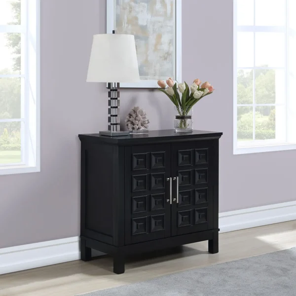 Sadie 2-Drawer Geometric Cabinet, Black Outlet^* Cheap