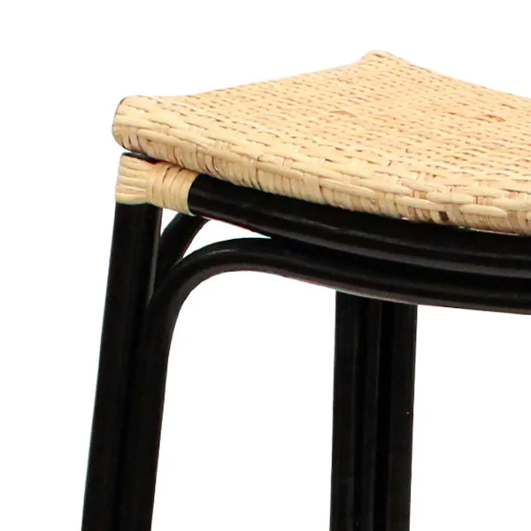 Set Of 2 Indah Rattan Backless Barstool, Black Online Discount^* Shop