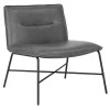 Zoey Black Faux Leather Armless Accent Chair Low Price^* Sale